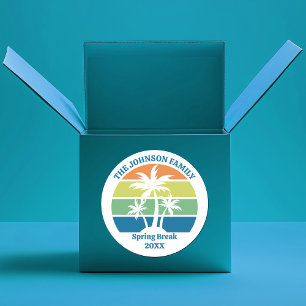 Custom Tropical Island Party Palmbomen Ronde Sticker