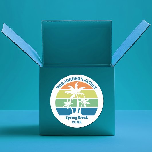 Custom Tropical Island Party Palmbomen Ronde Sticker