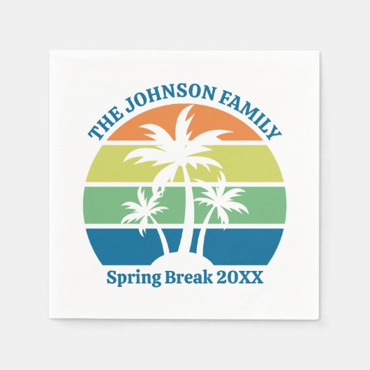 Custom Tropical Island Party Palmbomen Servet (Voorkant)