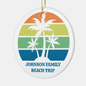 Custom Tropical Island Trip met foto op de achterk Keramisch Ornament (Links)