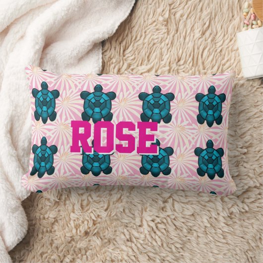 Custom Tropical Turtle Floral Pattern Seamless  Kussen (Deken)