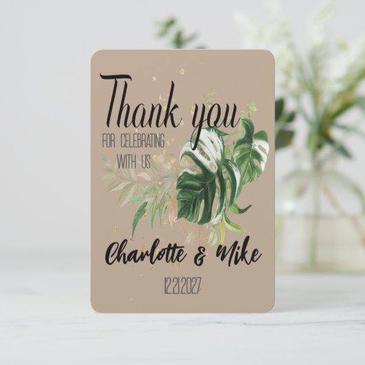 Custom Tropical Wedding Bedankt Favoriete Gift Kaa (Staand voorkant)