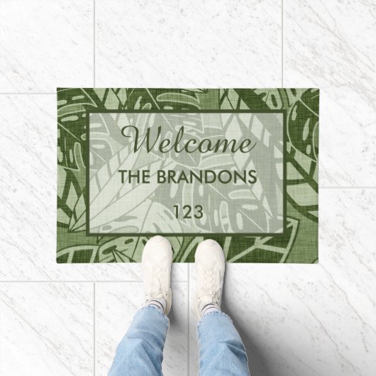 Custom Tropical Welcome Mat (Binnen)