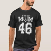 Custom Trots Football Moeder Nummer 46 Gepersonali T-shirt (Voorkant)
