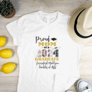 Custom Trots Moeder Foto 2024 Afstuderen T-shirt