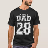 Custom Trots Volleybal Dad Nummer 28 Gepersonalise T-shirt (Voorkant)