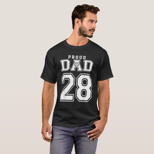 Custom Trots Volleybal Dad Nummer 28 Gepersonalise T-shirt (Voorkant volledig)