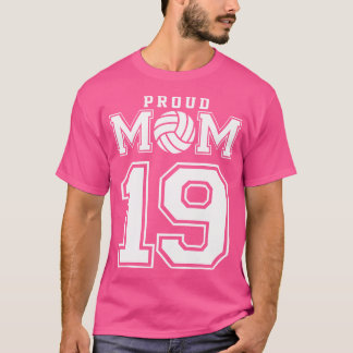 Custom Trots Volleybal Mom Nummer 19 Gepersonalise T-shirt