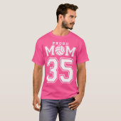 Custom Trots Volleybal Mom Nummer 35 Gepersonalise T-shirt (Voorkant volledig)