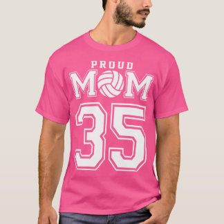 Custom Trots Volleybal Mom Nummer 35 Gepersonalise T-shirt