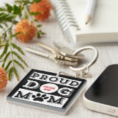 Custom Trotse Hond Mama Pet Lover Sleutelhanger (Voorkant Rechts)