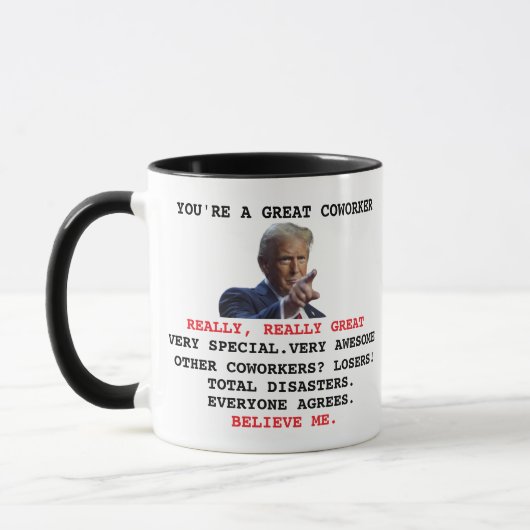 Custom Trump collega, collega-vriend van het werk Mok (Links)