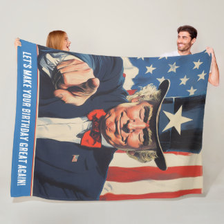 Custom Trump Grappige Bericht voor Happy 50th Birt Fleece Deken