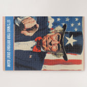 Custom Trump Grappige Bericht voor Happy 50th Birt Legpuzzel (Horizontaal)