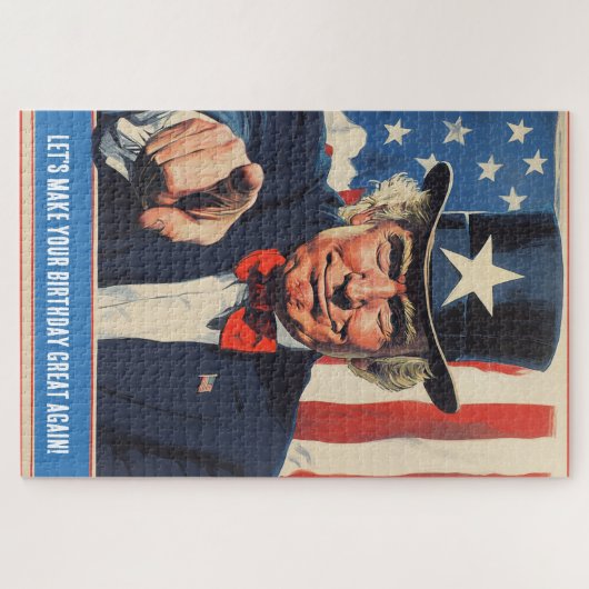 Custom Trump Grappige Bericht voor Happy 50th Birt Legpuzzel (Horizontaal)