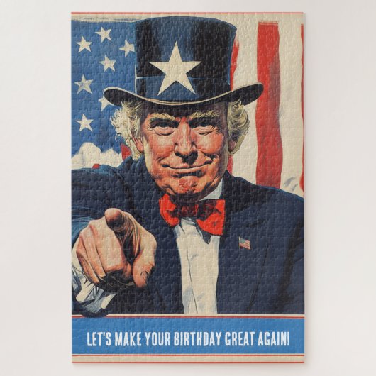 Custom Trump Grappige Bericht voor Happy 50th Birt Legpuzzel (Verticaal)