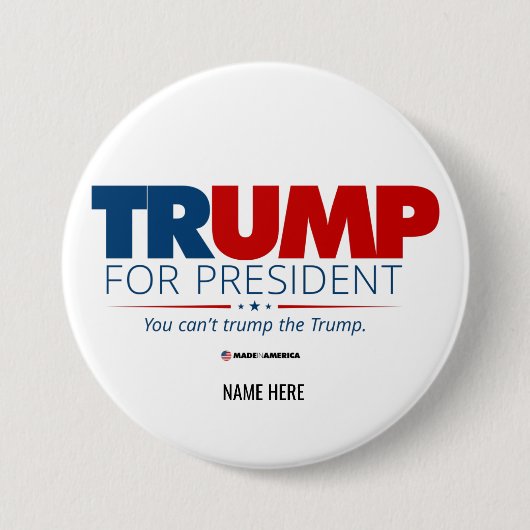 Custom Trump voor President 2024 Ronde Button 7,6 Cm (Voorkant)