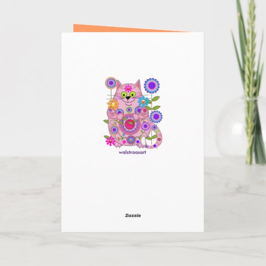 Custom Tulip & Text Birthday Card Kaart (Achterkant)