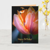 Custom Tulip & Text Birthday Card Kaart (Gele Bloem)