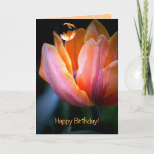 Custom Tulip & Text Birthday Card Kaart