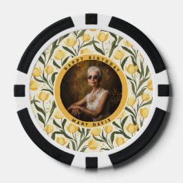 Custom Tulip Themed Girl Birthday Party Poker Chips