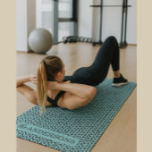 Custom Turquoise and Charcoal Knit Pattern Yogamat