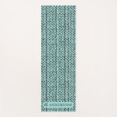 Custom Turquoise and Charcoal Knit Pattern  Yogamat (Voorkant)