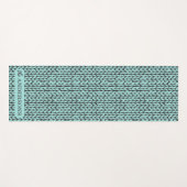 Custom Turquoise and Charcoal Knit Pattern  Yogamat (Voorkant (horizontaal))