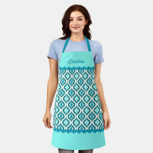 Custom Turquoise Blauwgroen Blue Green Ogee Patter Schort