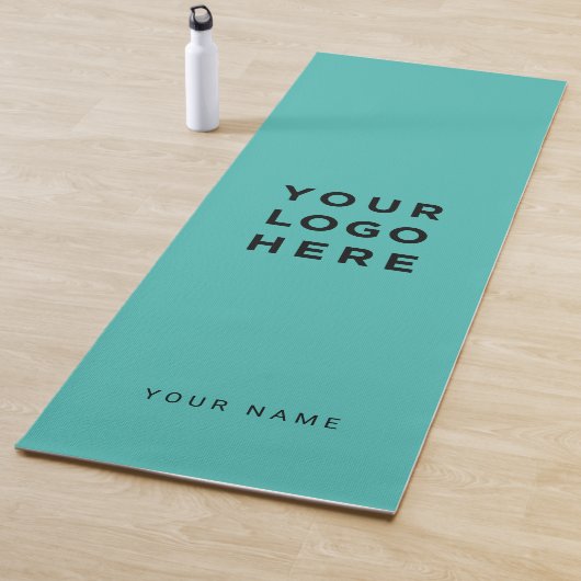 Custom Turquoise Business Logo Name Instagram Yogamat (In situ)