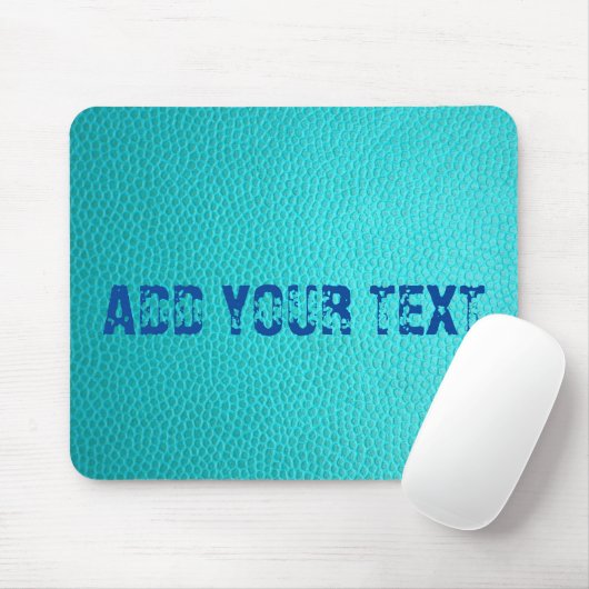 Custom Turquoise Leather Pattern Mousepad Muismat (Met muis)