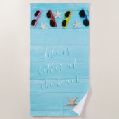 Custom Turquoise Wood with Sun Glasses Summer Strandlaken (Voorkant)