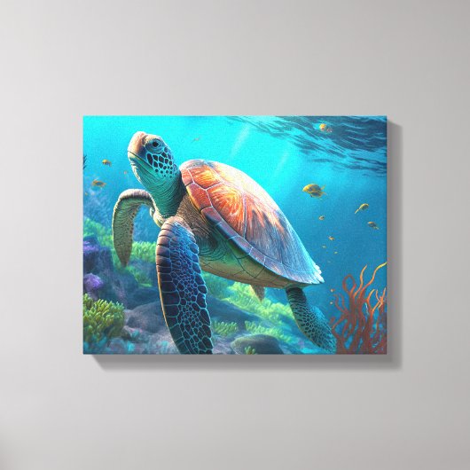 Custom Turtle Canvas Wall Art Personalized Design Afdruk (Voorkant)