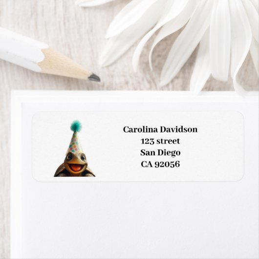 Custom turtle party place settings etiket (Insitu)