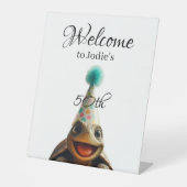 Custom Turtle Party Welkomstbord Reclamebord Met Voetstuk (Voorkant)