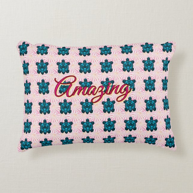 Custom turtle pattern Sherpa Blanket Accent Kussen (Voorkant)