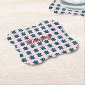 Custom turtle pattern Sherpa Blanket Kartonnen Onderzetters (Gekanteld)