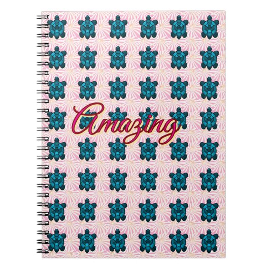 Custom turtle pattern Sherpa Blanket Notitieboek (Voorkant)