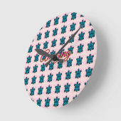 Custom turtle pattern Sherpa Blanket Ronde Klok (Hoek)