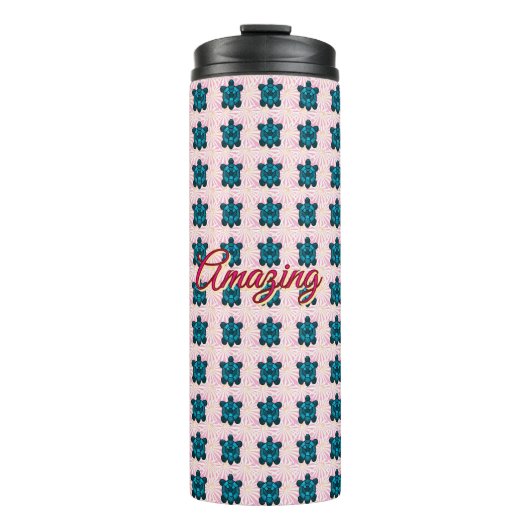 Custom turtle pattern Sherpa Blanket Thermosbeker (Voorkant)