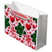 Custom turtle pattern  wrapping paper groot cadeauzakje (Voorkant Gekanteld)