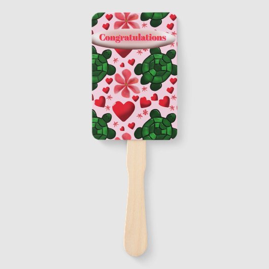 Custom turtle pattern  wrapping paper handwaaier (Voorkant)