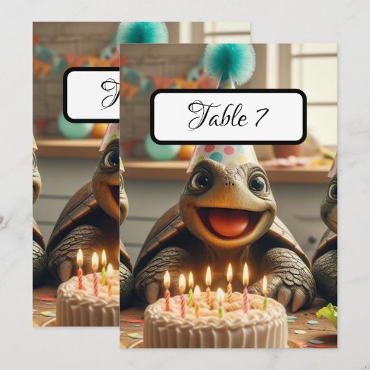Custom Turtle Table Place Cards, (Voorkant / Achterkant)