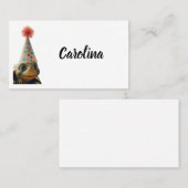 Custom turtle with party hat place setting plaatskaartje (Voorkant / Achterkant)