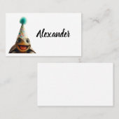 Custom turtle with party hat place setting plaatskaartje (Voorkant / Achterkant)