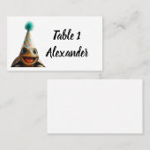 Custom turtle with party hat place setting plaatskaartje (Voorkant / Achterkant)