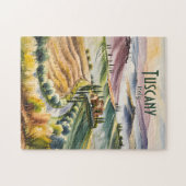 Custom Tuscany Watercolor Rolling Hills Landscape Legpuzzel (Horizontaal)
