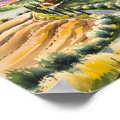 Custom Tuscany Watercolor Rolling Hills Landscape Poster (Hoek)