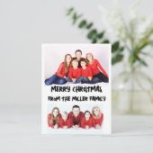 CUSTOM TWEE 2 FOTO PLATTE KERST KAART (Staand voorkant)