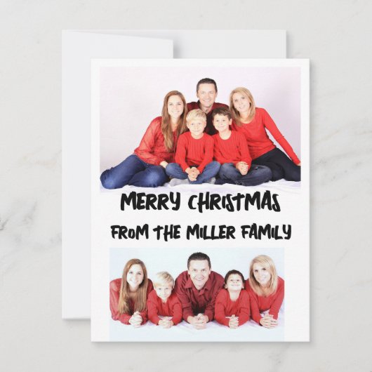 CUSTOM TWEE 2 FOTO PLATTE KERST KAART (Voorkant)